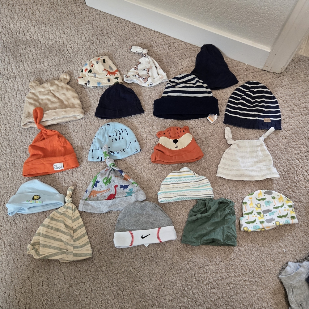 Newborn Baby Assorted Colorful Beanie Set